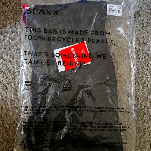 SPANX® Faux Leather Leggings Regular VERY BLACK, Size Medium - Picture 7 of 8